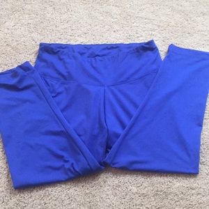 Royal blue workout crops